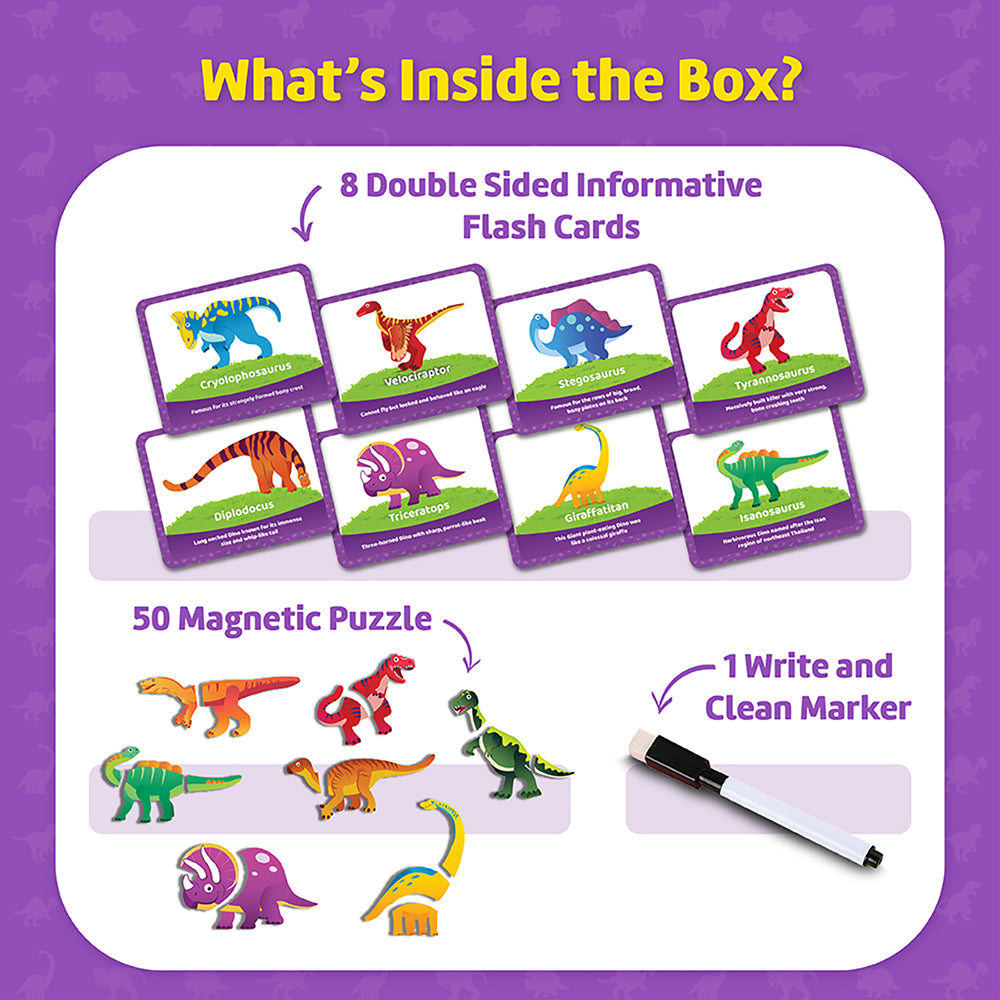 Funtad Magnetic Fun Art Travel-Friendly Puzzle for Kids| Dinosaur World