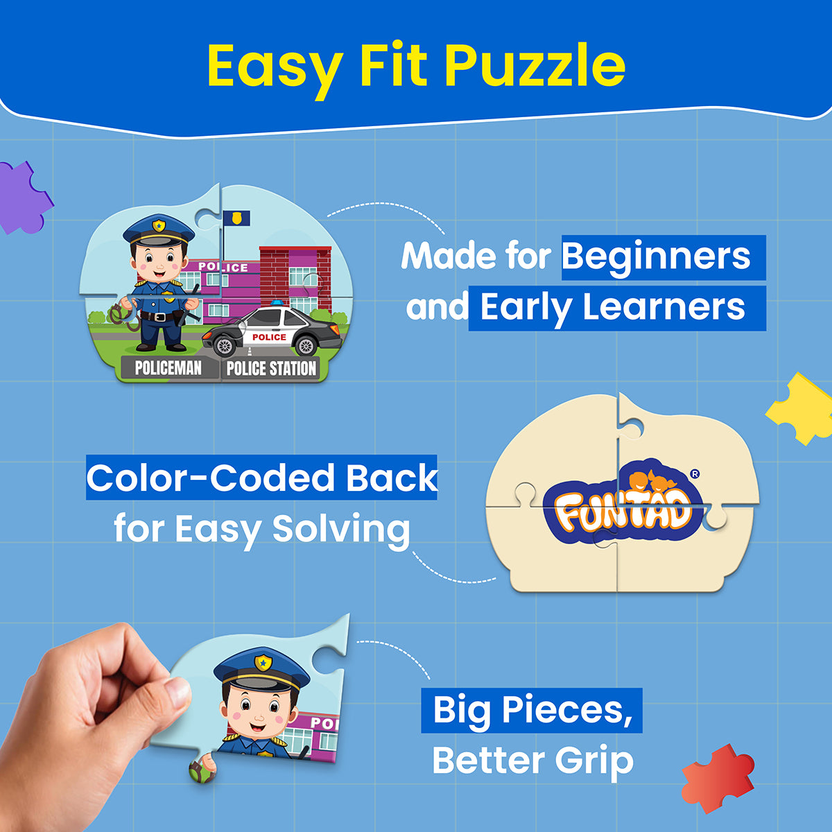 Puzzle Up - Learn Professions | 10-in-1 Entry Level Educational Puzzle (Ages 3-6 yrs)