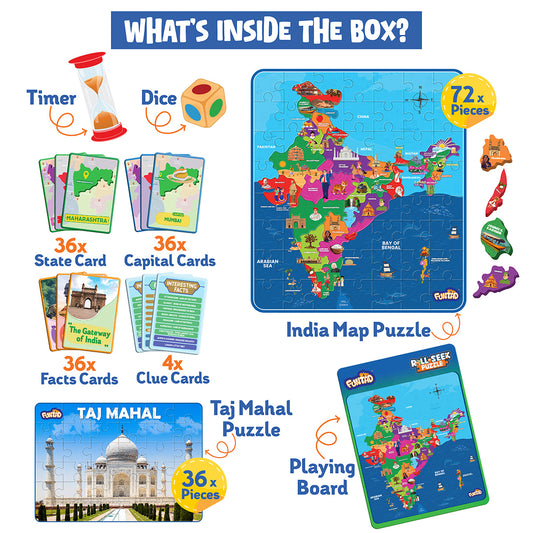 Roll N Seek Puzzle - India Map
