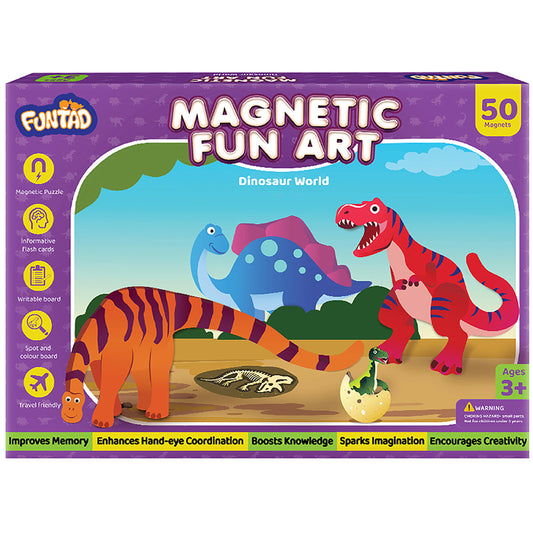 Funtad Magnetic Fun Art Travel-Friendly Puzzle for Kids| Dinosaur World