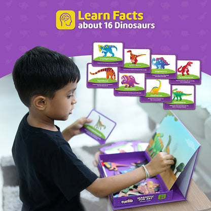 Funtad Magnetic Fun Art Travel-Friendly Puzzle for Kids| Dinosaur World