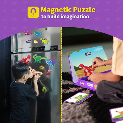 Funtad Magnetic Fun Art Travel-Friendly Puzzle for Kids| Dinosaur World