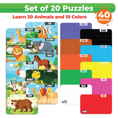 My Starter Puzzle - Animals | 2-Piece Educational Jigsaw Puzzle, Set of 20 (Ages 2-4 yrs)