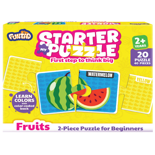 My Starter Puzzle - Fruits | 2-Piece Educational Jigsaw Puzzle, Set of 20 (Ages 2-4 yrs)