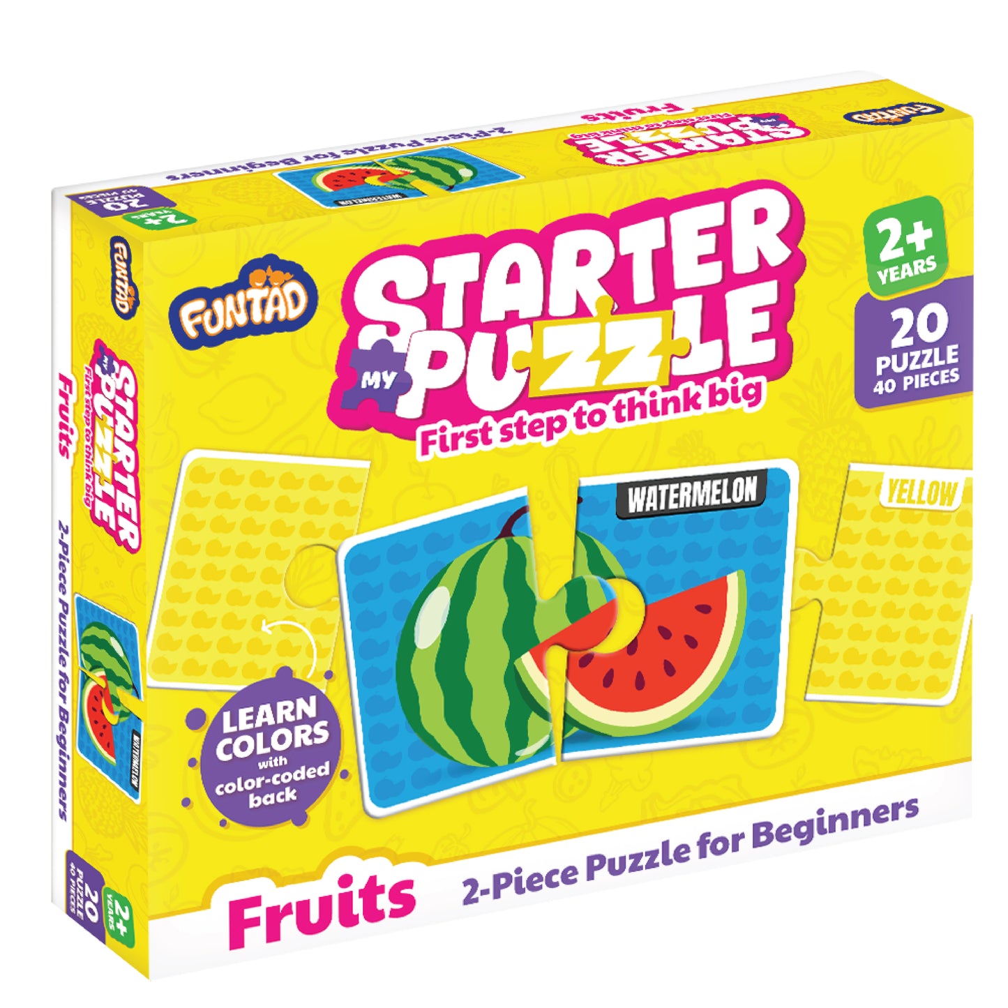 My Starter Puzzle - Fruits | 2-Piece Educational Jigsaw Puzzle, Set of 20 (Ages 2-4 yrs)