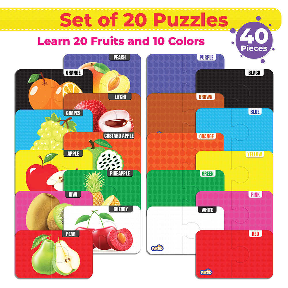 My Starter Puzzle - Fruits | 2-Piece Educational Jigsaw Puzzle, Set of 20 (Ages 2-4 yrs)