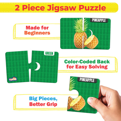 My Starter Puzzle - Fruits | 2-Piece Educational Jigsaw Puzzle, Set of 20 (Ages 2-4 yrs)