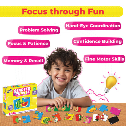 My Starter Puzzle - Fruits | 2-Piece Educational Jigsaw Puzzle, Set of 20 (Ages 2-4 yrs)