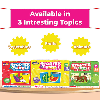 My Starter Puzzle - Fruits | 2-Piece Educational Jigsaw Puzzle, Set of 20 (Ages 2-4 yrs)