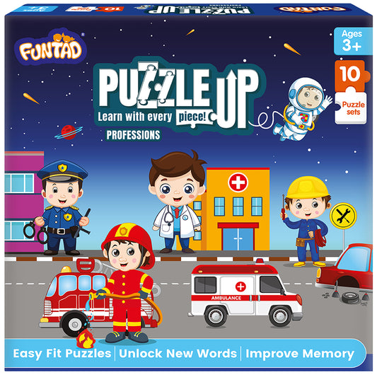 PuzzleUp - Learn Professions | 10-in-1 Entry Level Educational Puzzle (Ages 3-6 yrs)