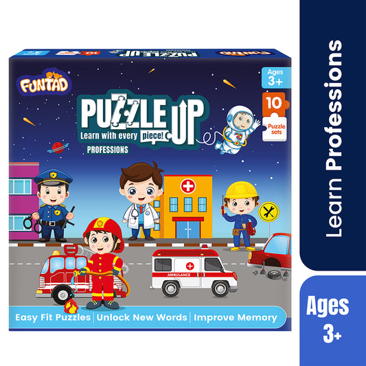 PuzzleUp - Learn Professions | 10-in-1 Entry Level Educational Puzzle (Ages 3-6 yrs)