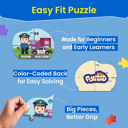Puzzle Up - Learn Professions | 10-in-1 Entry Level Educational Puzzle (Ages 3-6 yrs)