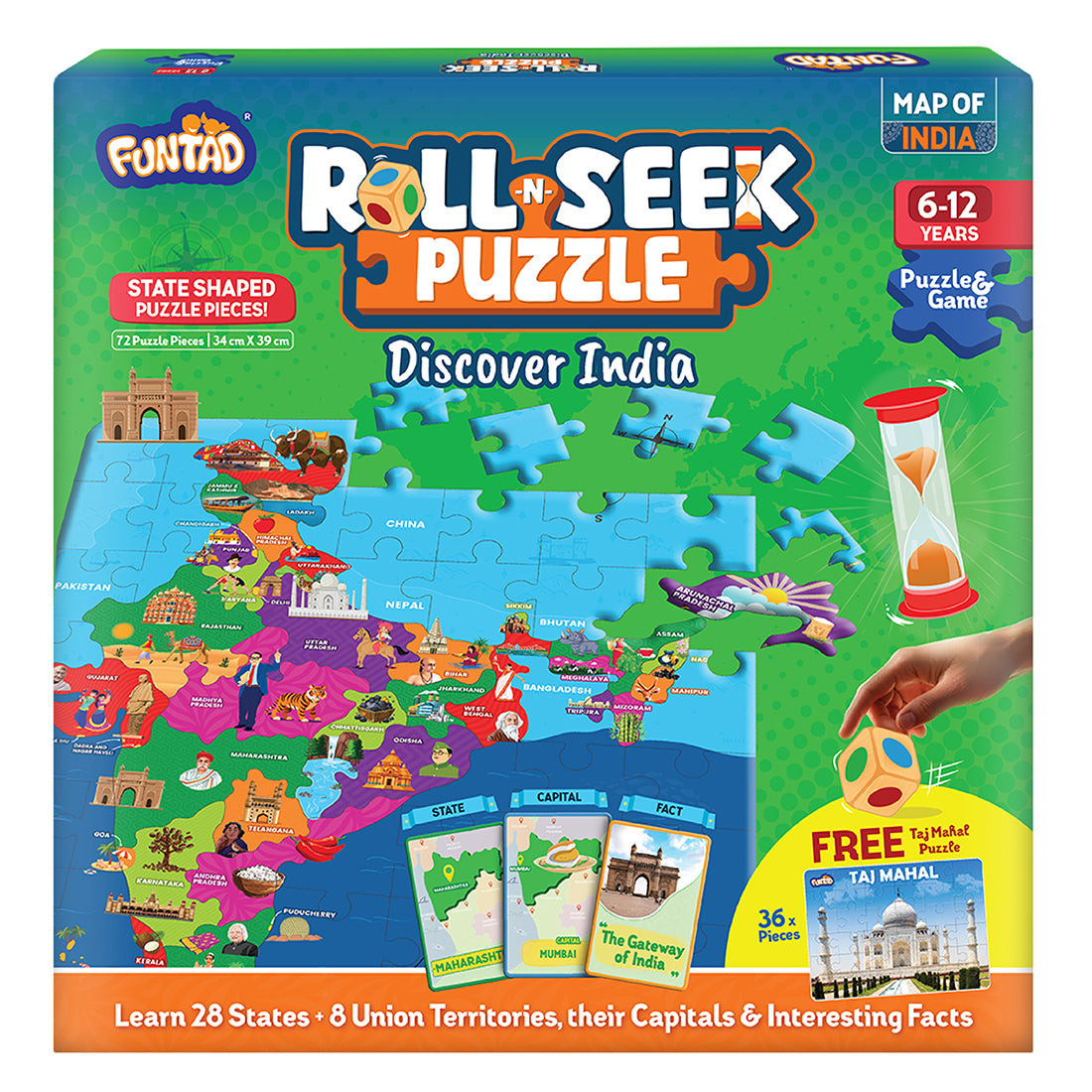 Roll N Seek Puzzle - India Map