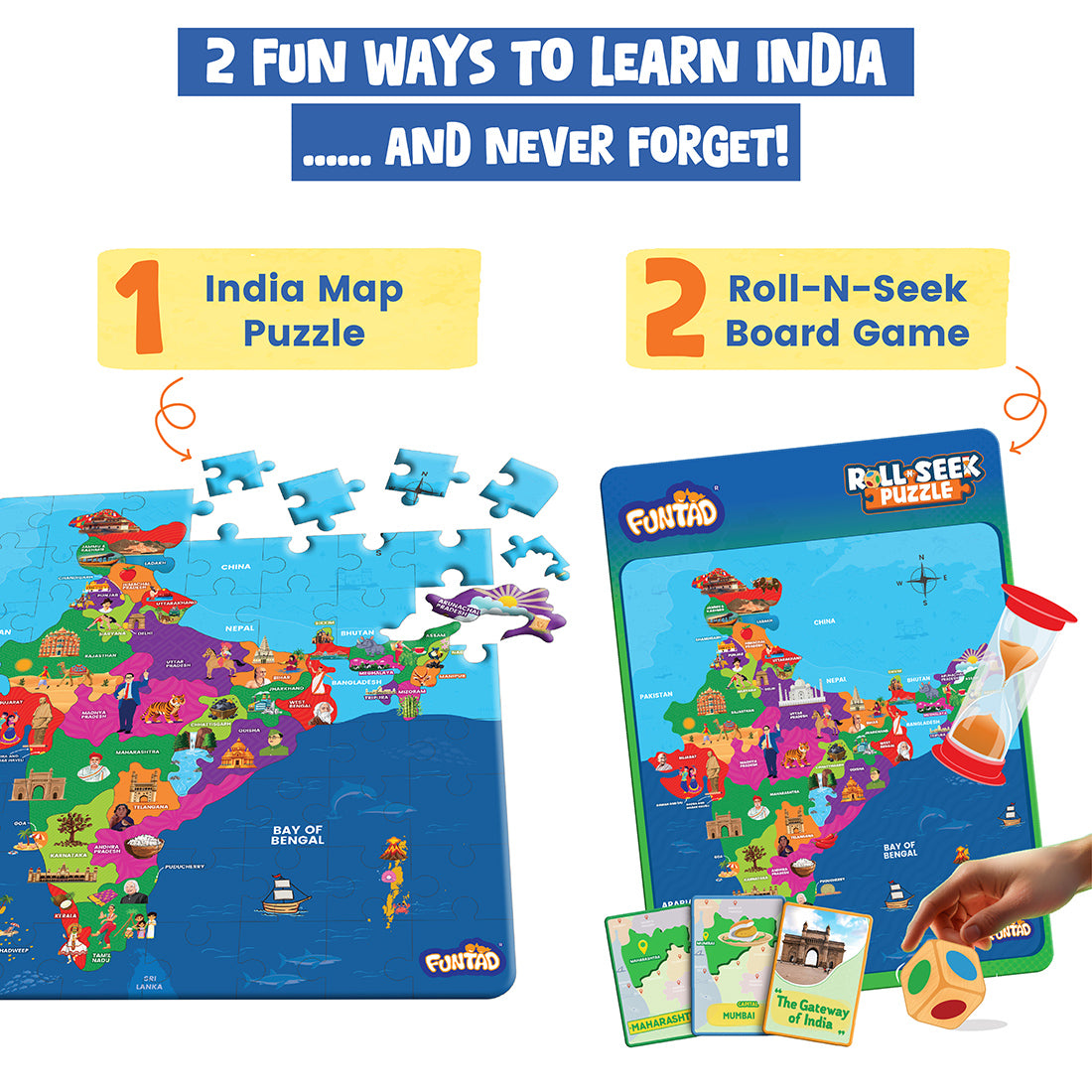 Roll N Seek Puzzle - India Map